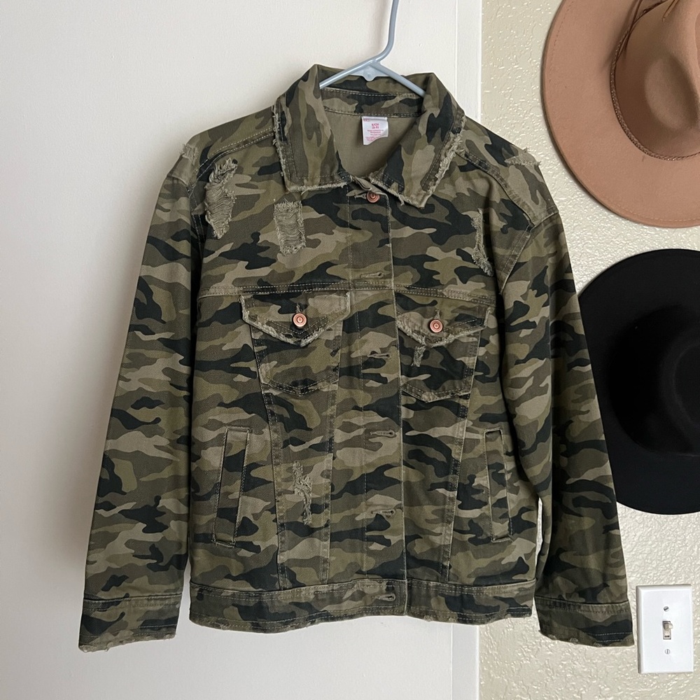 camo denim jacket